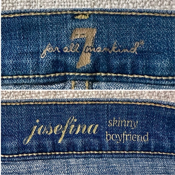 7 FOR ALL MANKIND Josefina Skinny Boyfriend Jeans Distressed Cottagecore Wmn 24 - Picture 10 of 16